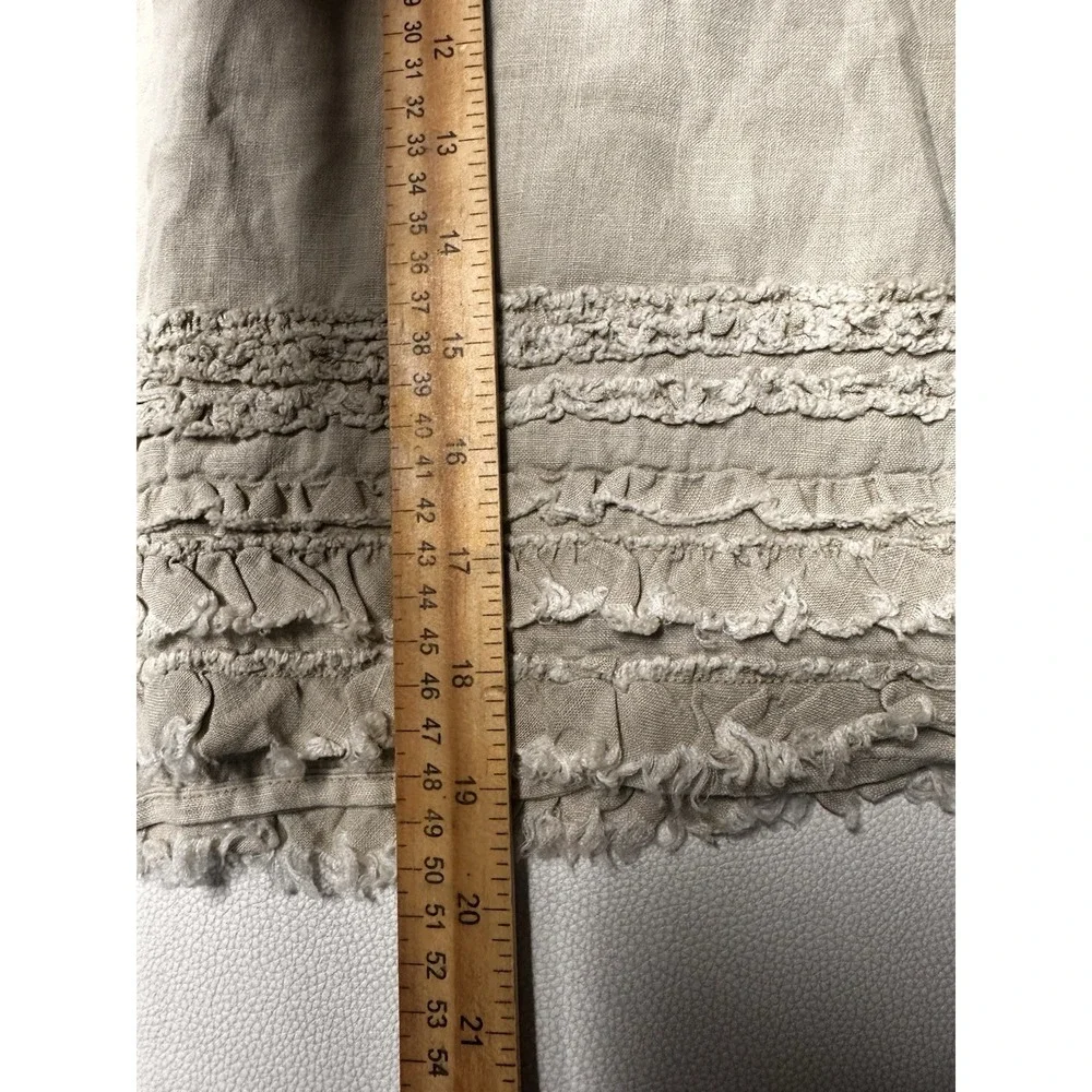 TOMMY BAHAMA Women's Linen Ruffled‎ Skirt Cotton Lined, Khaki Size 4